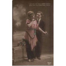 Man and Woman German Antique Postcard