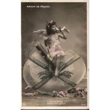 Girl-Amour Antique Postcard