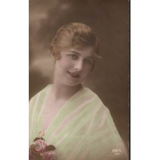 Woman German Antique Postcard Poem