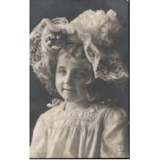 Girl in Bonnet Russian Antique Postcard
