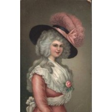Aristocratic Woman Antique Postcard