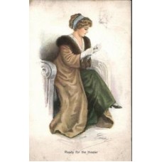 Ready for the Theatre Antique Postcard