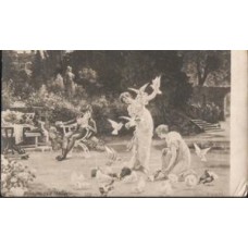 Napoleon with Ladies and Doves Antique Postcard