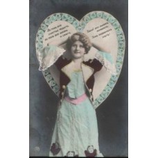 Yong Lady Russian Antique Postcard
