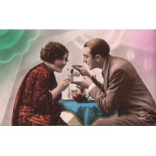 Coffee Party Salon Photo Antique Postcard