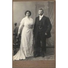 Bride and Groom Russian Antique Photo