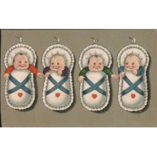 Newborn Babies Russian Antique Postcard