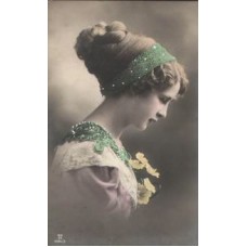 Young Lady Russian Antique Postcard