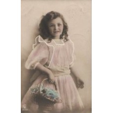 Girl with Forget-Me-Not Russian Antique Postcard