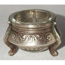Vintage Russian Open Salt  with Nickel Silver Base